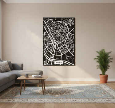 Plakat do salonu mapa topograficzna walencji - TenStickers