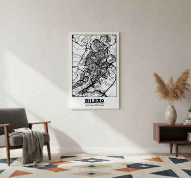 Plakat do salonu mapa topograficzna bilbao - TenStickers