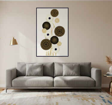 Plakat do salonu dekoracja glamour w kółkach - TenStickers