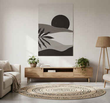 Plakat do salonu zachód słońca w czerni i bieli - TenStickers