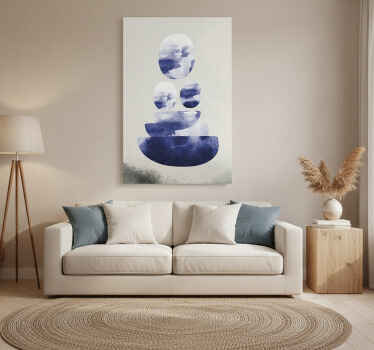Poster woonkamer blauwe balans vormen - TenStickers
