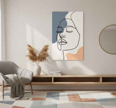 Poster woonkamer moderne en abstracte gezichten - TenStickers