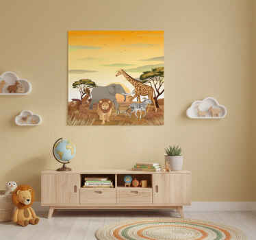 Nursery poster featuring african animals and plants - TenStickers