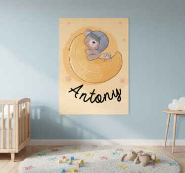 Nursery poster teddy bear with stars - TenStickers