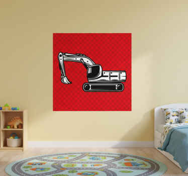 Nursery poster monocolor big excavator design - TenStickers