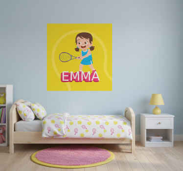 Nursery poster girl tennis player with name - TenStickers