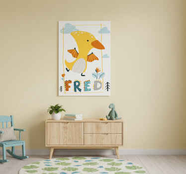 Nursery poster infant yellow pterosaur - TenStickers