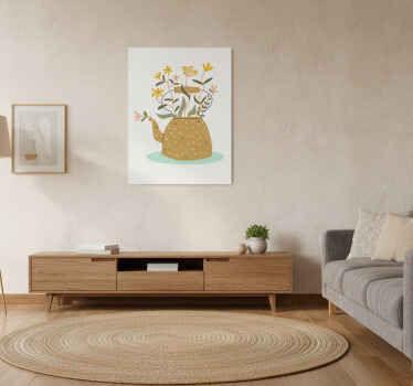 Flower poster abstract watering can art print - TenStickers