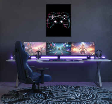 Gaming poster mit grafik des zerbrochenen pads - TenStickers