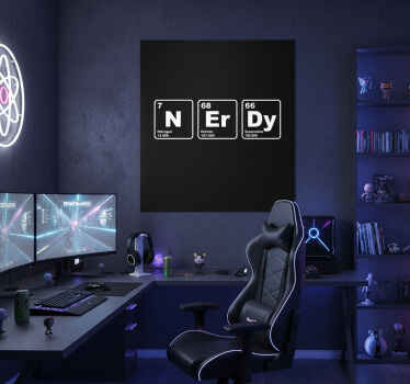 Gaming poster mit chemischen elementsymbolen - TenStickers