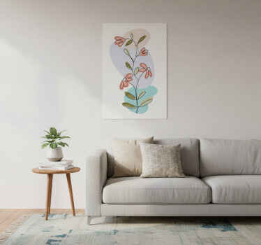 꽃과 식물이 있는 포스터 데이지 꽃과 장미 미니멀 디자인 - TenStickers