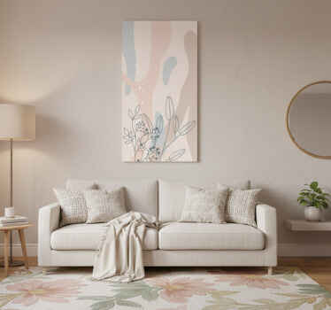 꽃과 식물이 있는 포스터 우아한 꽃 실루엣 - TenStickers