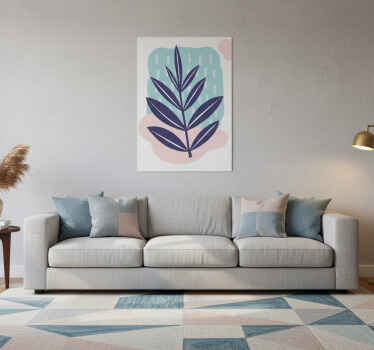 꽃과 식물이 있는 포스터 추상적인 잎사귀 - TenStickers