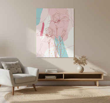 꽃과 식물이 있는 포스터 추상 꽃 패턴 - TenStickers