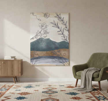 꽃과 식물이 있는 포스터 식물 실루엣 - TenStickers