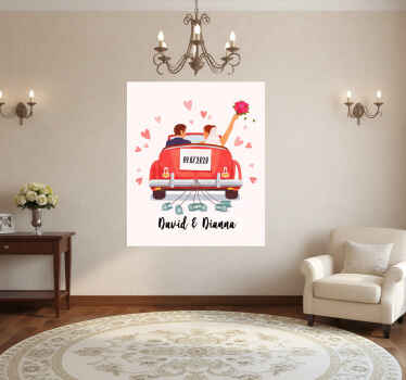Just married couple event poster - TenStickers