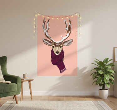 Christmas poster featuring christmas deer - TenStickers