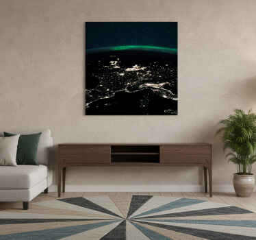 Map poster aerial night view - TenStickers