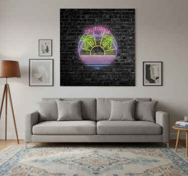 City poster california beach neon sign - TenStickers