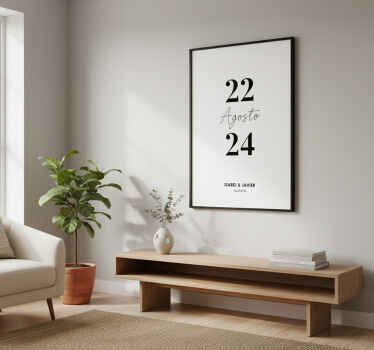 Personalizovaný plagát minimalistický svadobný dátum - Tenstickers