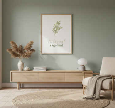 Poster para personalizar folha de sálvia botânica - TenStickers
