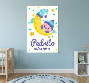 Personalisierte poster schlafendes baby am mond - TenStickers