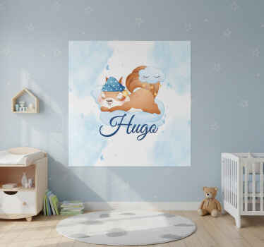 Personalisierte poster süß träumendes eichhörnchen - TenStickers
