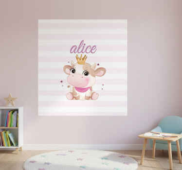 Personalisierte poster süße kuhprinzessin - TenStickers