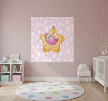 Personalisierte poster schlafender faultier stern - TenStickers