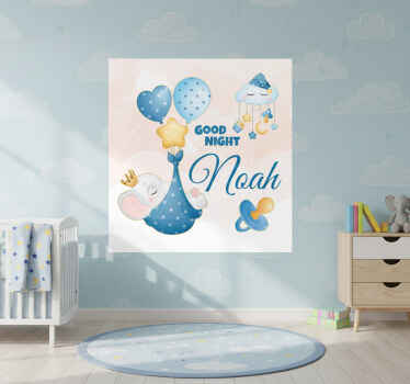Personalisierte poster gute nacht elefant - TenStickers