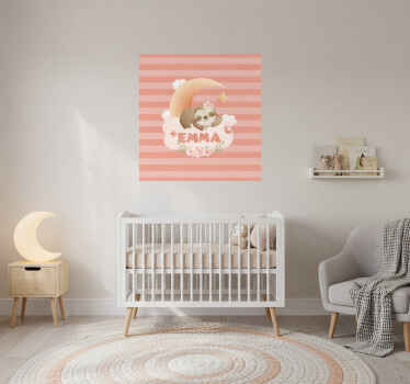 Personalisierte poster faultier und mond - TenStickers