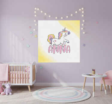 Personalisierte poster glückliches einhorn charakter - TenStickers