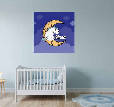 Personalisierte poster einhorn mondszene - TenStickers