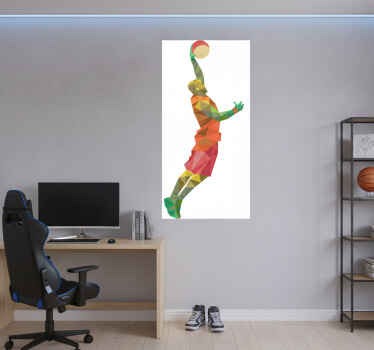 Basketball poster geometric player vinyl decor - TenStickers