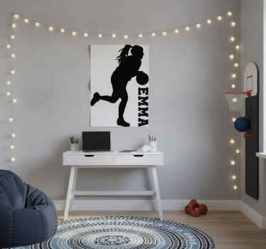 Poster basket jogadora de basquete com nome - TenStickers