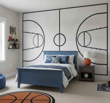 Poster basket vinil decorativo para quadra de basquete - TenStickers