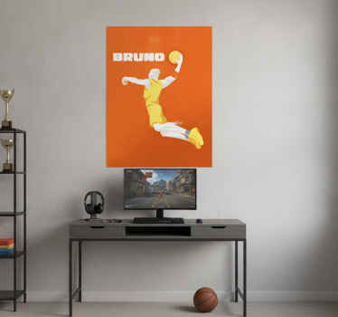 Poster basket nome personalizado de basquete - TenStickers