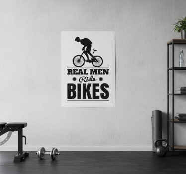 Poster ciclismo los hombres de verdad montan en bici - TenVinilo