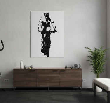 Poster ciclismo vinil de ciclista em rota - TenStickers