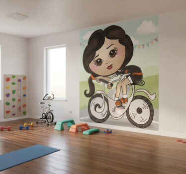 Poster ciclismo vinilos infantis ilustração ciclista - TenStickers
