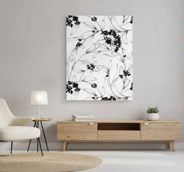 Poster de plantas padrão de folhas pretas - TenStickers