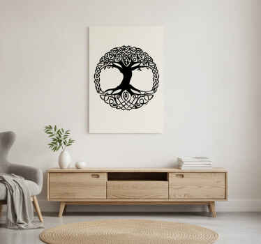 Poster árboles vinilo decorativo árbol celta - TenVinilo