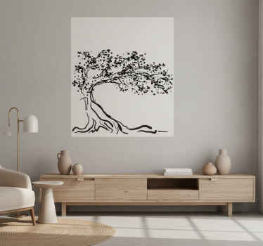 Poster árboles vinilo decorativo con brisa - TenVinilo