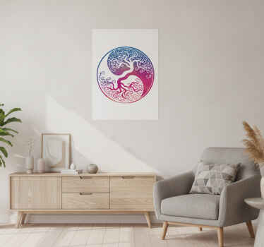 Poster árboles adhesivo de vida árbol yin yang - TenVinilo