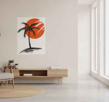 Poster árboles vinilo decorativo palmera - TenVinilo
