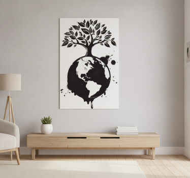 Poster árboles vinilo decorativo globo y árbol - TenVinilo