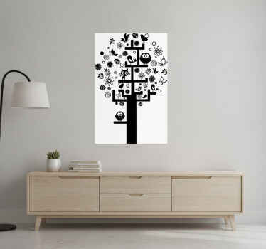 Poster árboles vinilo decorativo árbol frondoso - TenVinilo