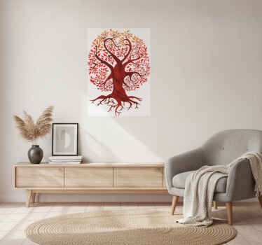 Poster árboles Árbol de la vida rojo - TenVinilo