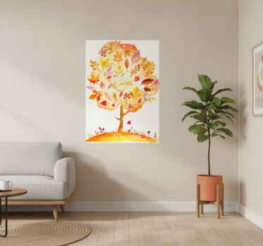 Poster árboles vinilo decorativo árbol otoñal - TenVinilo
