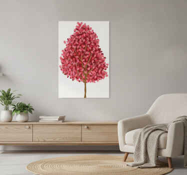 Poster árboles árbol con flores rosas - TenVinilo